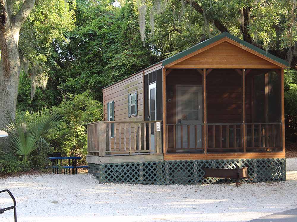 One of the many camping cabins at RIVER'S END CAMPGROUND