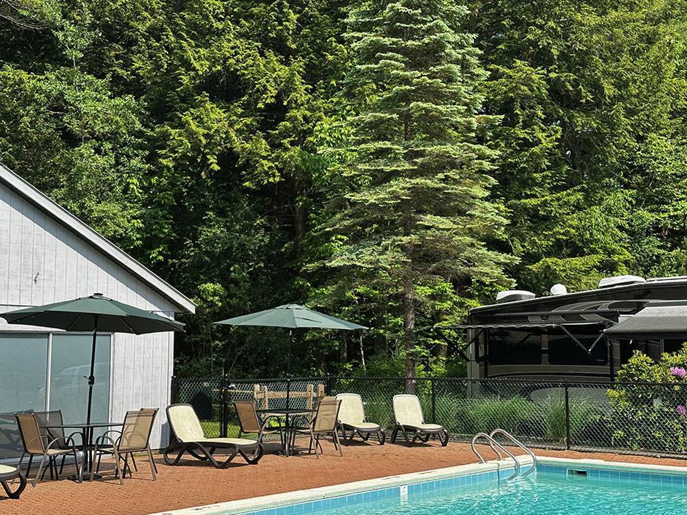 Seating near the pool