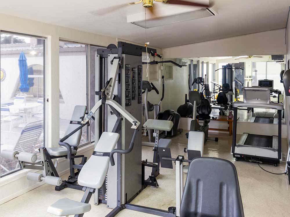 The exercise equipment at CASA DEL VALLE RV RESORT