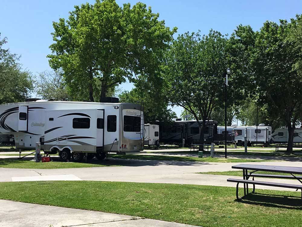 Trailers camping at HOUSTON EAST RV RESORT