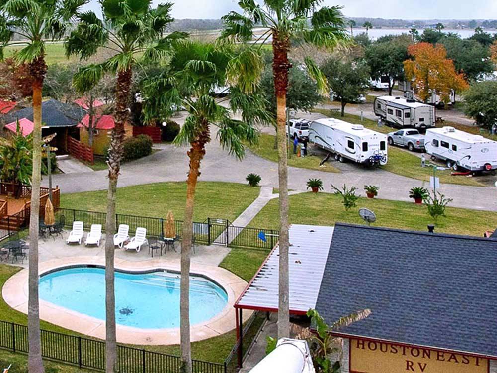 Aerial view over campground at HOUSTON EAST RV RESORT