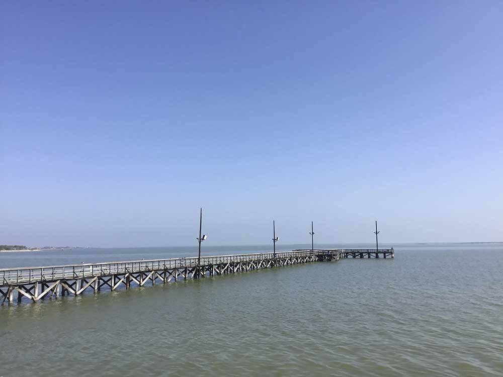 The pier on the water at SEAWIND RV RESORT ON THE BAY