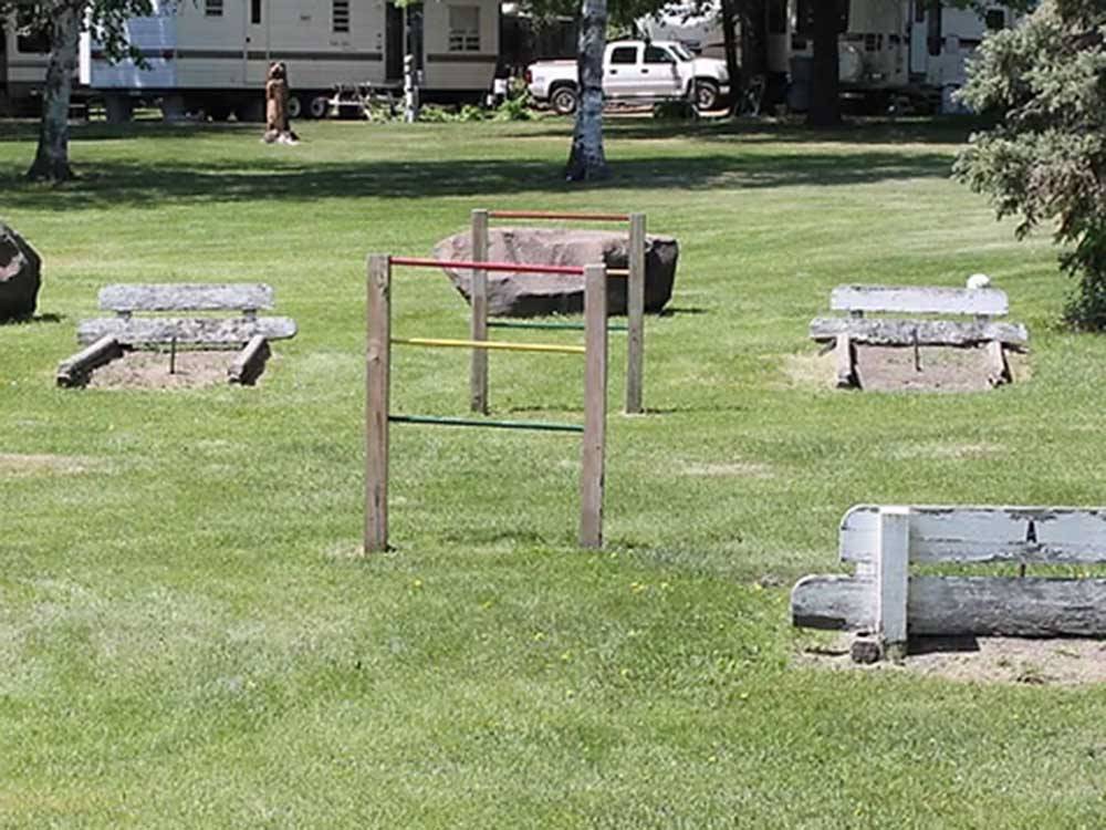 Horseshoe pits and bean bag ladder toss area at ST CLOUD CAMPGROUND & RV PARK