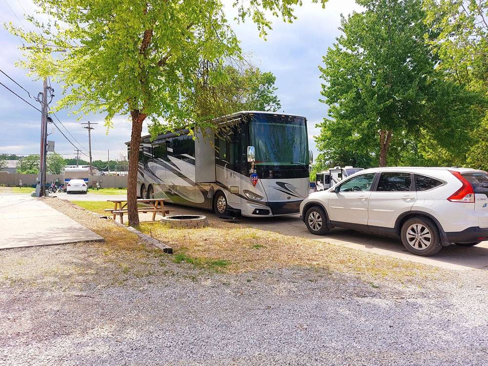 An RV parked at a site