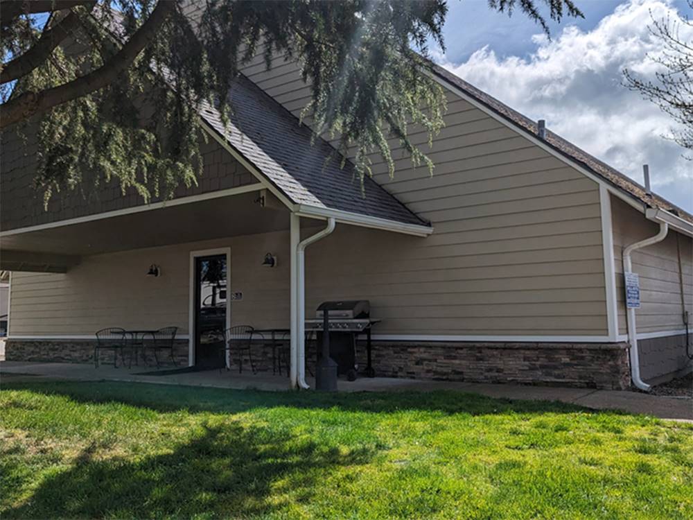 Entrance to the pool building at Blue Ox RV Park