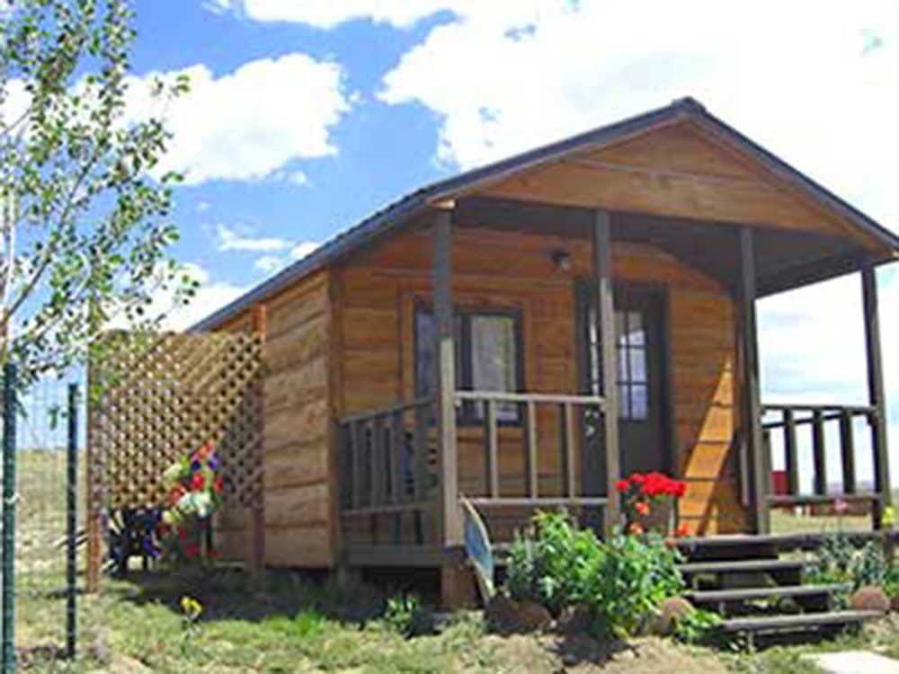 One of the rental cabins at GRAPE CREEK RV PARK CAMPGROUND & CABINS