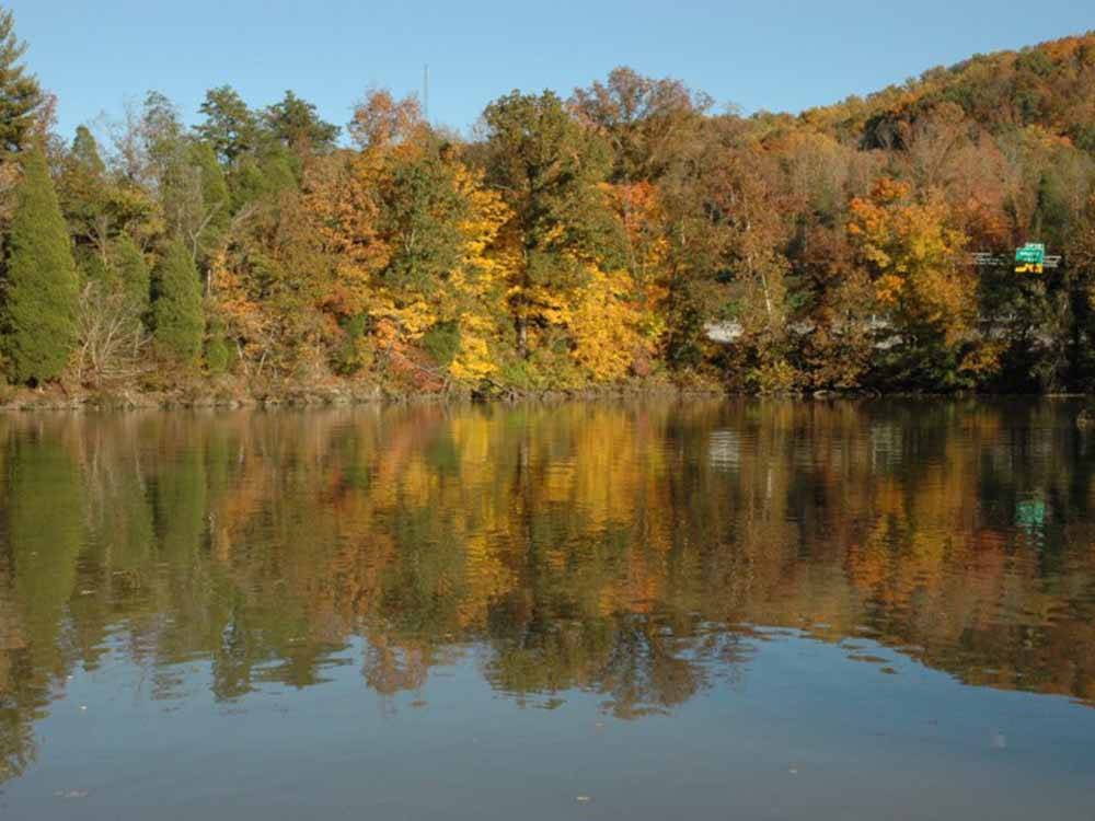Overlooking the lake during fall at SOARING EAGLE CAMPGROUND & RV PARK