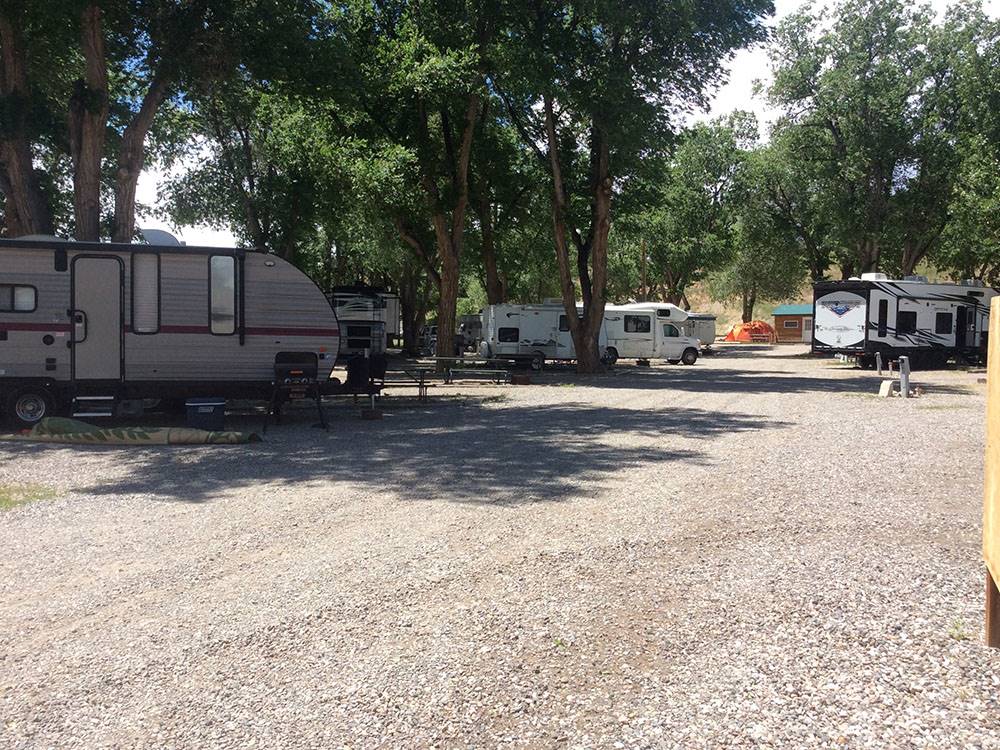 The road between gravel sites at EAGLE RV PARK & CAMPGROUND