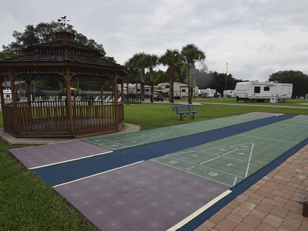 The shuffleboard courts at OCALA SUN RV RESORT