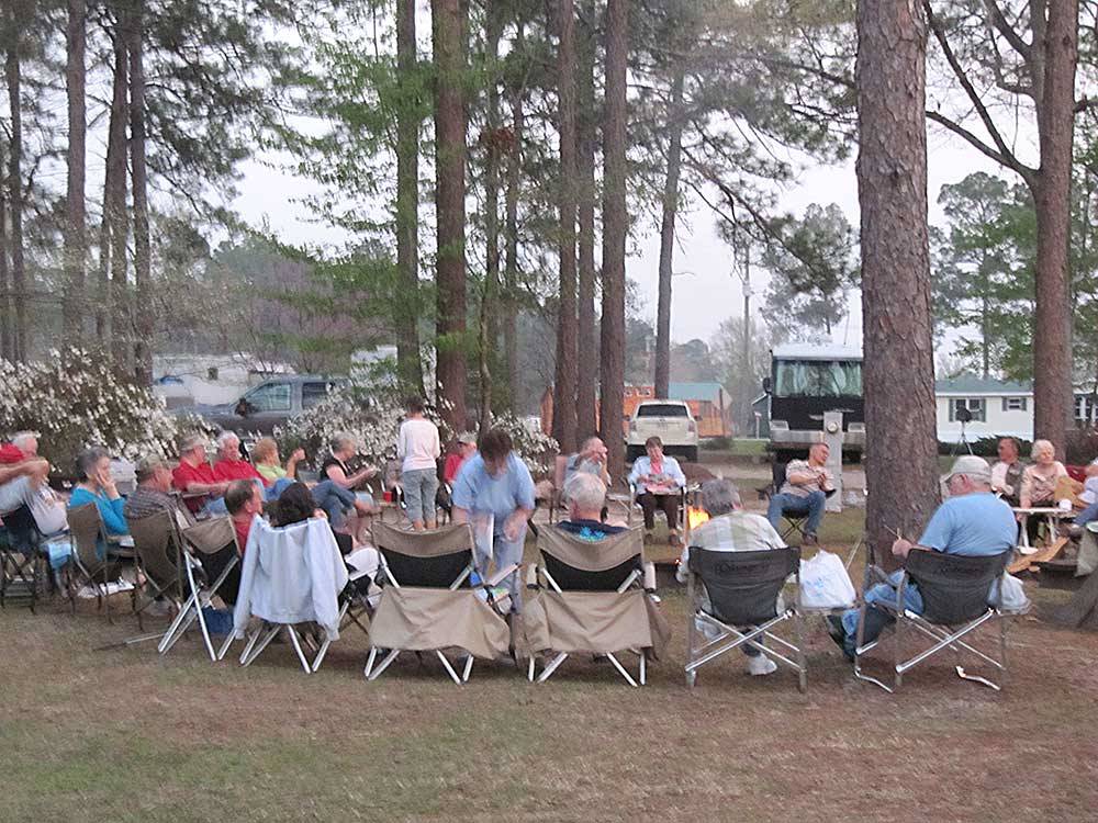 Campers gathering at SUGAR MILL RV PARK