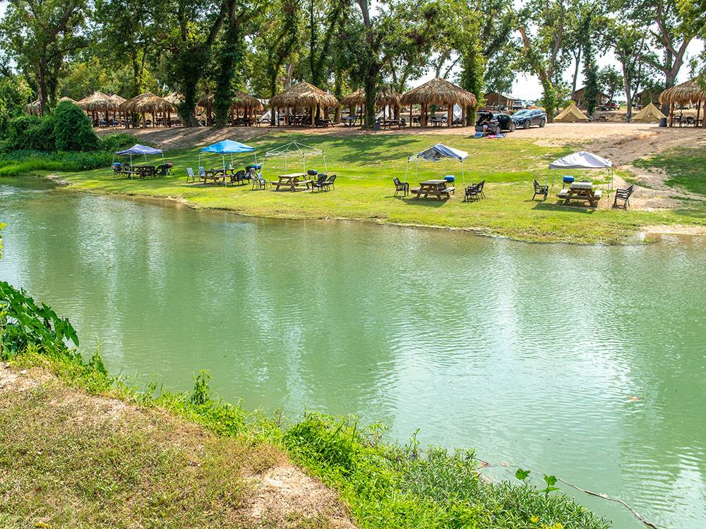 Picnic area next to the river