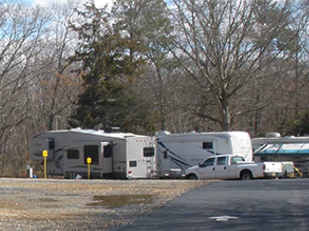 RV sites by a group of trees at L & D RV PARK