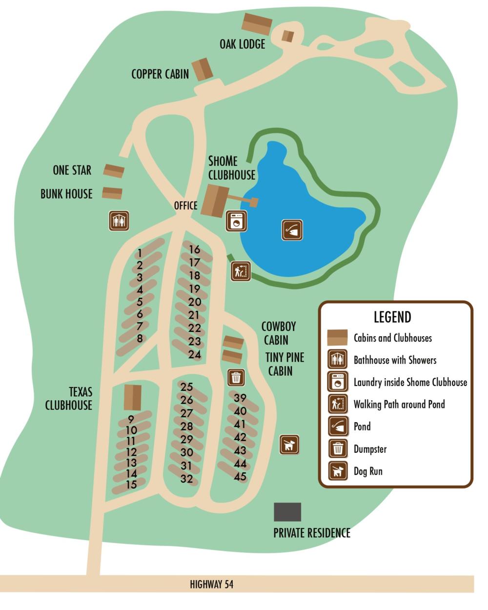Map of site Arrowhead Point RV Park & Campground