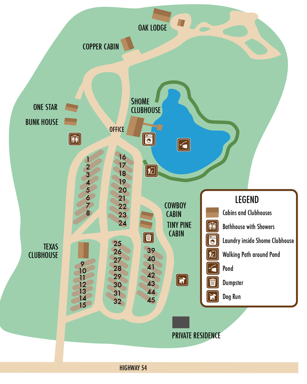 Map of the park Arrowhead Point RV Park & Campground