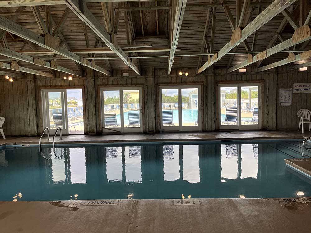 The indoor swimming pool at CAMP HATTERAS RV RESORT & CAMPGROUND