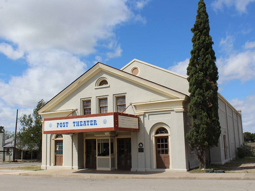 The Post Theater building at FORT CLARK SPRINGS RV PARK