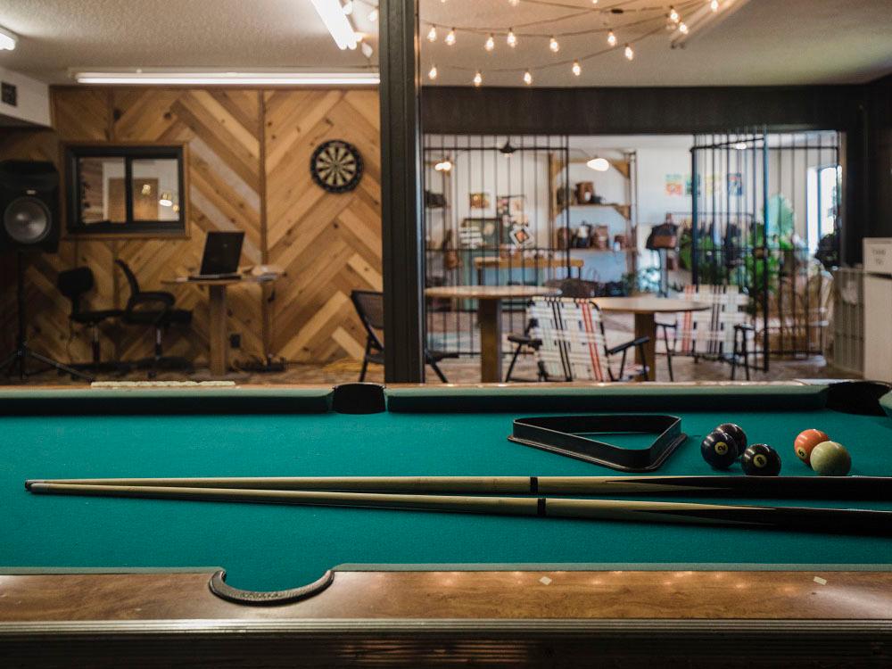 The pool table at THE OUACHITA RV PARK