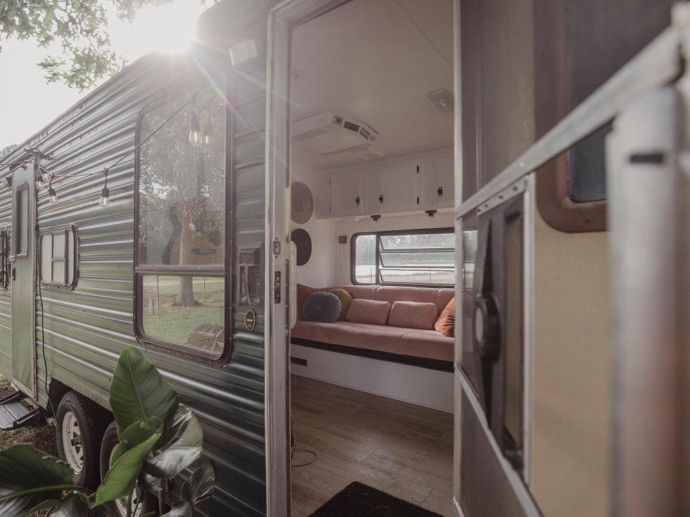 Interior of a travel trailer at THE OUACHITA RV PARK