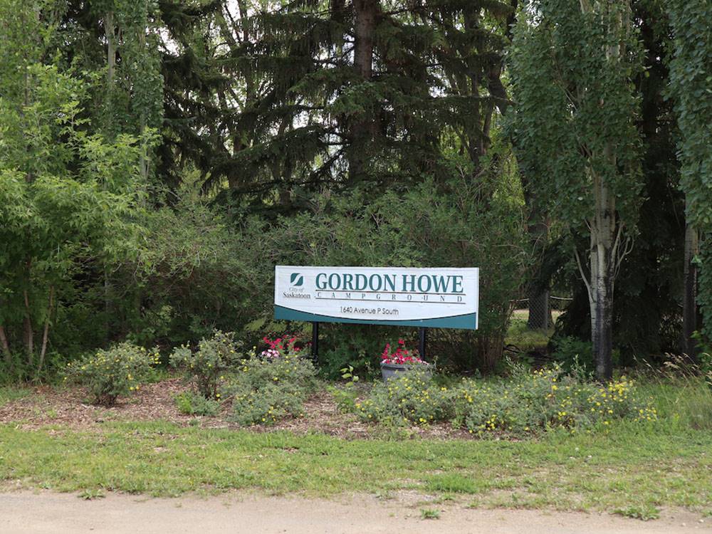 Sign indicating Gordon Howe Campground at GORDON HOWE CAMPGROUND