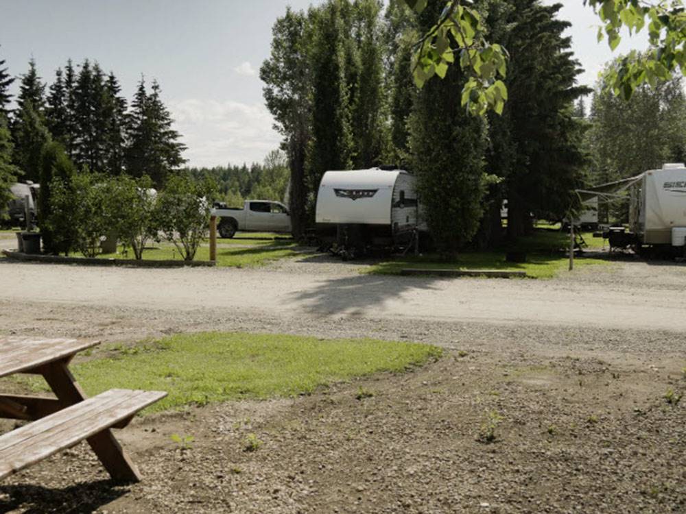 Picnic table by site
