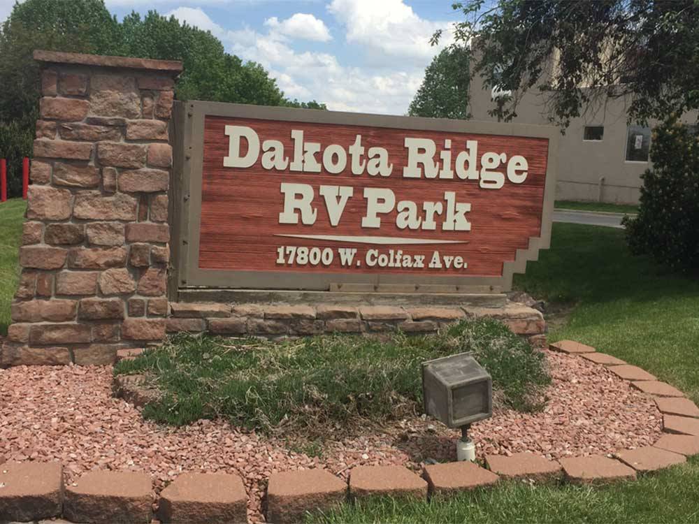 Sign showing Dakota Ridge RV Park at DAKOTA RIDGE RV RESORT