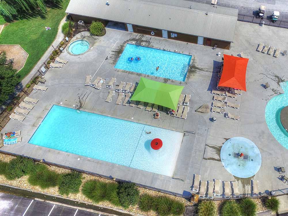 An aerial view of the swimming pool at SUN OUTDOORS PIGEON FORGE