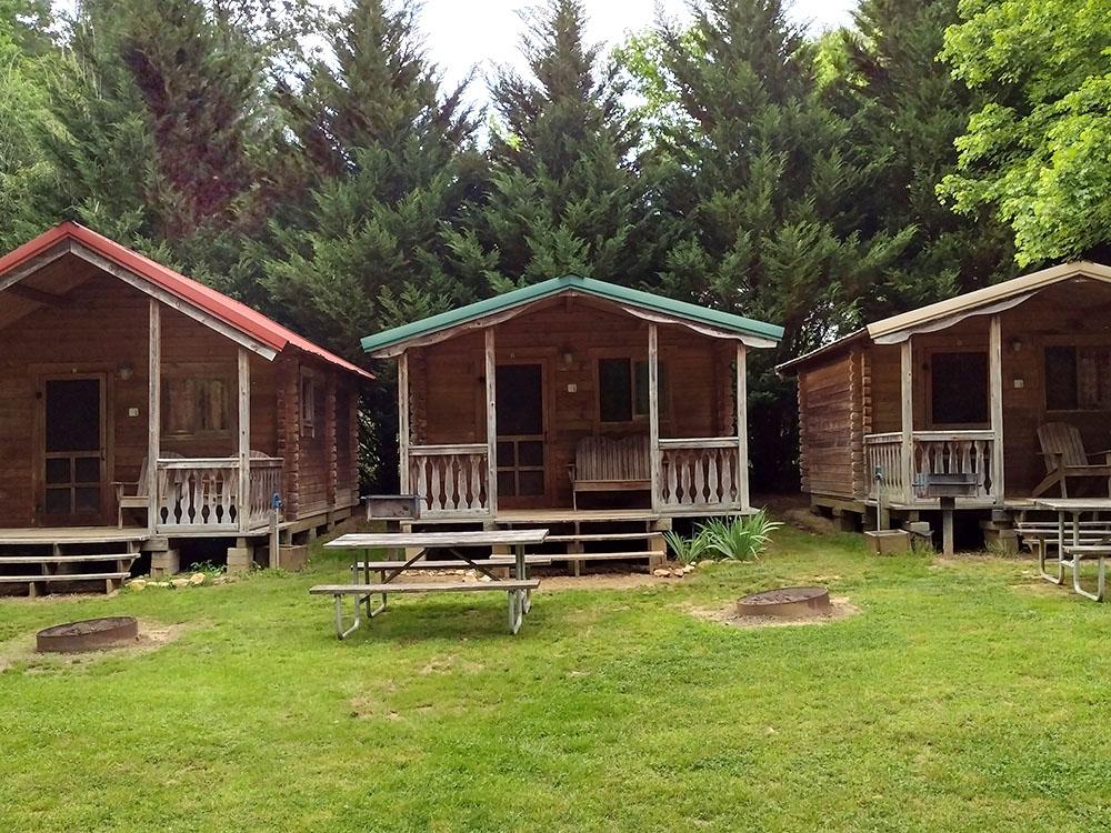 Rental cabins at WHISPERING PINES CAMPGROUND & RV PARK
