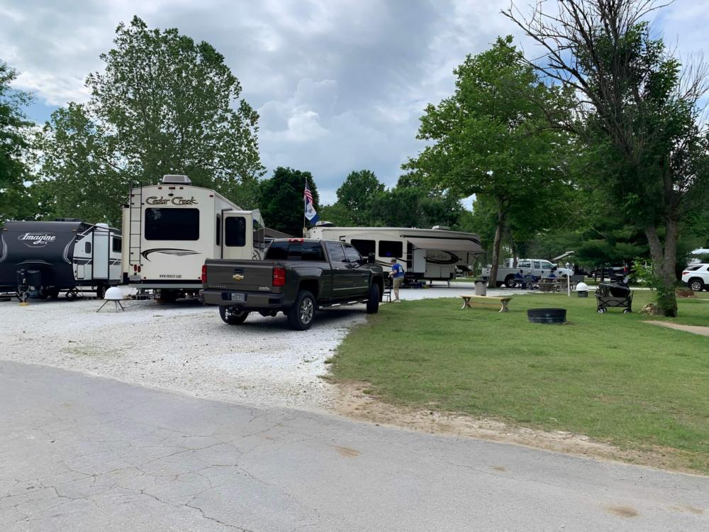 RVs parked in sites