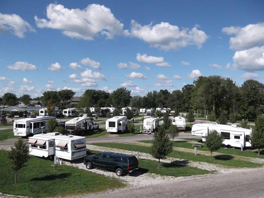 Aerial view of the campground at SHIPSHEWANA CAMPGROUND SOUTH PARK