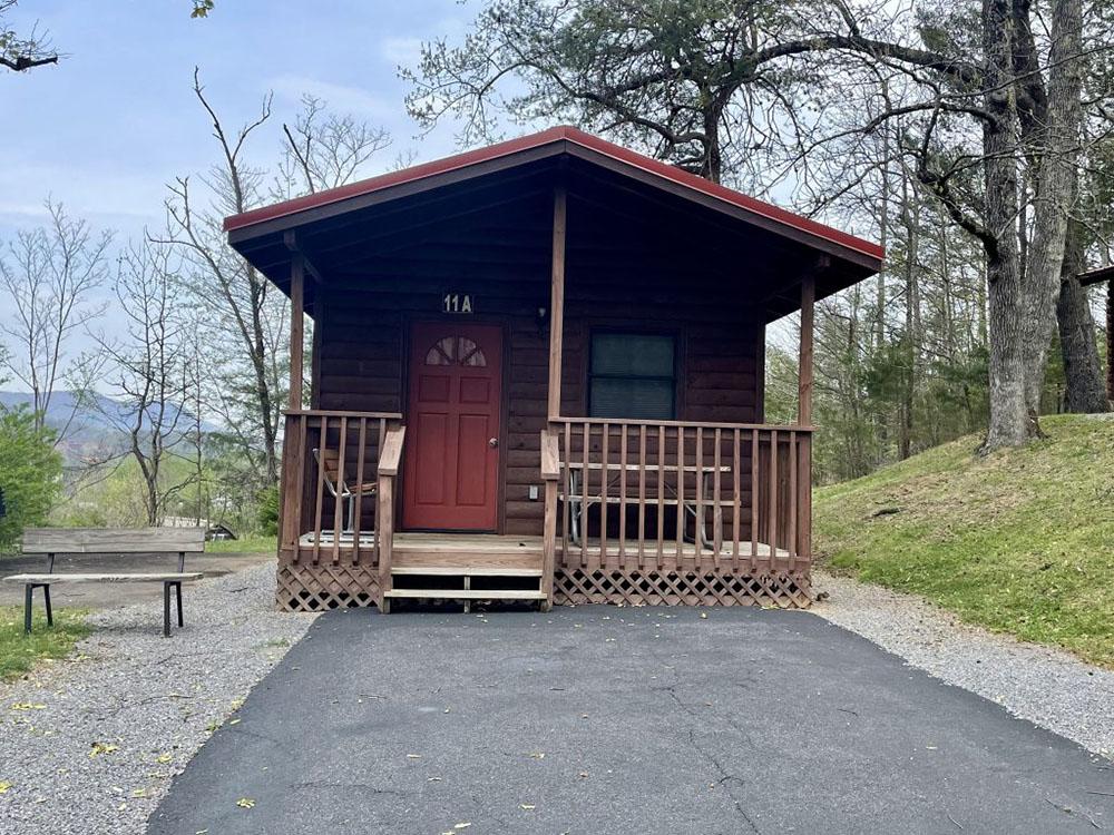 Small wooden cabin at FOOTHILLS RV PARK & CABINS