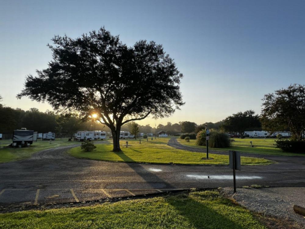 Campground at sunset