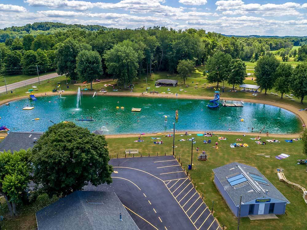 Aerial view of the water park at BAYLOR BEACH PARK WATER PARK & CAMPGROUND