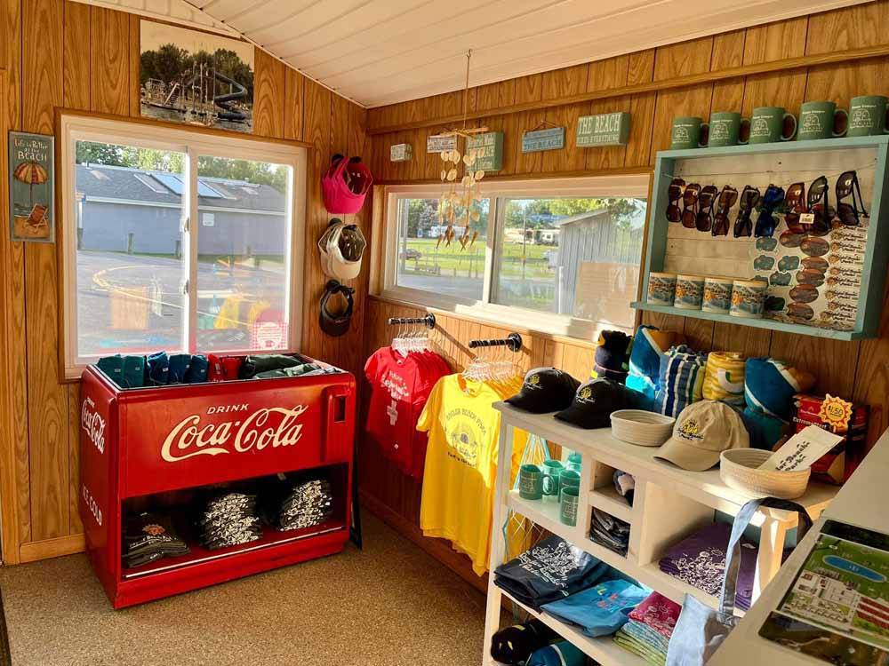 Merchandise in the general store at BAYLOR BEACH PARK WATER PARK & CAMPGROUND