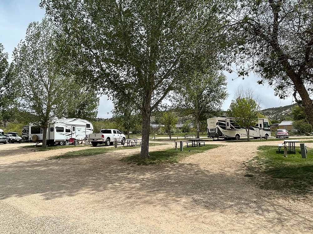 Empty pull thru RV sites at BAUER'S CANYON RANCH RV PARK
