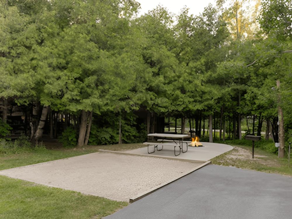 Open RV space next to panic area at Jellystone Park Petoskey