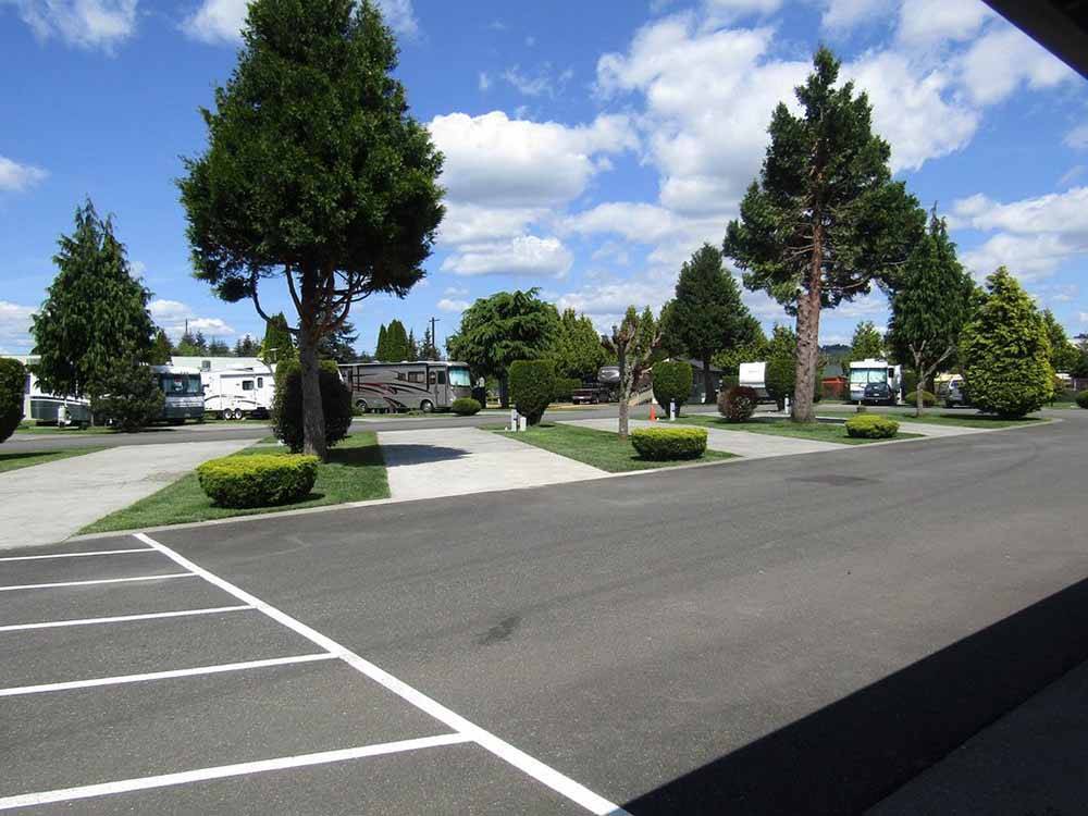 Empty paved RV sites at MIDWAY RV PARK