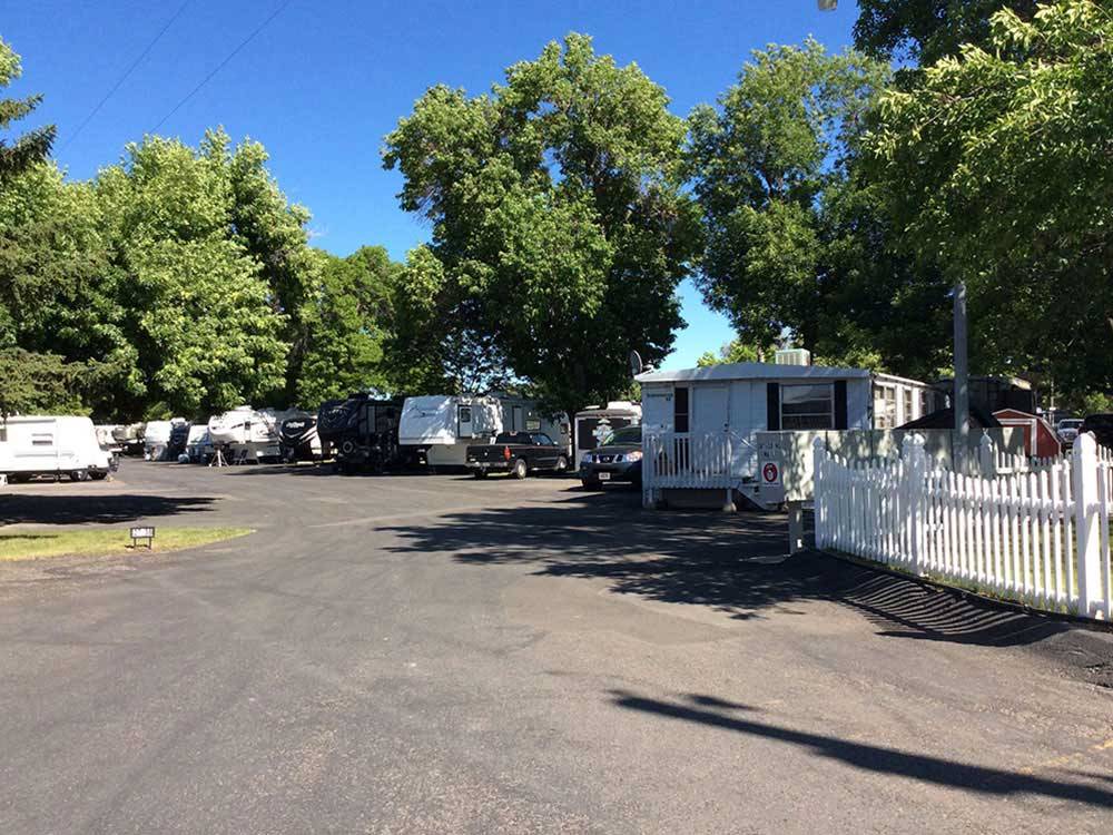 Road leading into campground at BILLINGS VILLAGE RV PARK