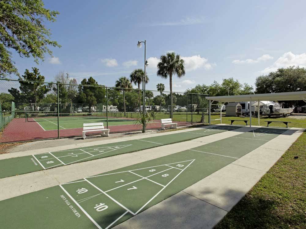 Shuffleboard and tennis courts at ENCORE CRYSTAL ISLES