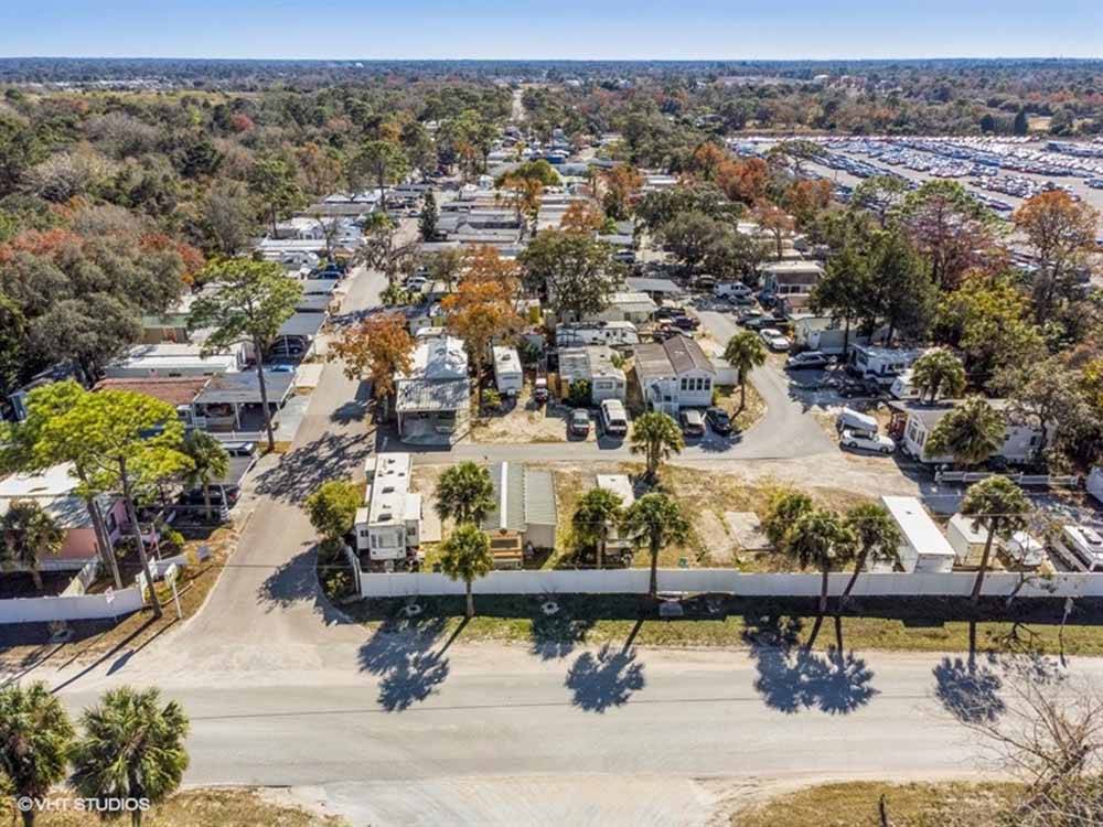 Aerial view of the campground at GULF BREEZE RV RESORT