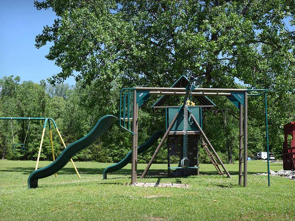 The playground equipment at QUILLY'S MAGNOLIA RV PARK