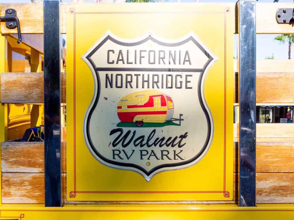 Sign declaring California Northridge Walnut RV park at WALNUT RV PARK