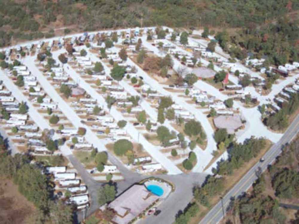 An aerial view of the campsites at AMERICA'S BEST CAMPGROUND