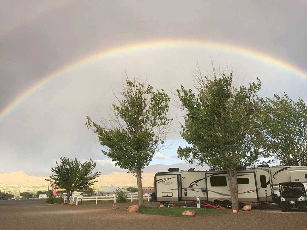 Rainbow over campground at SPANISH TRAIL RV PARK