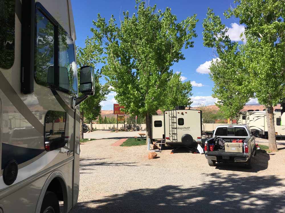 Looking at some of the RV sites at SPANISH TRAIL RV PARK