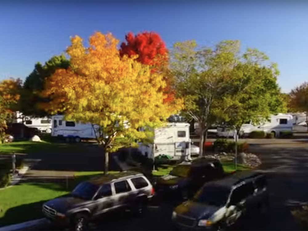 The campground in fall trees at VICTORIAN RV PARK