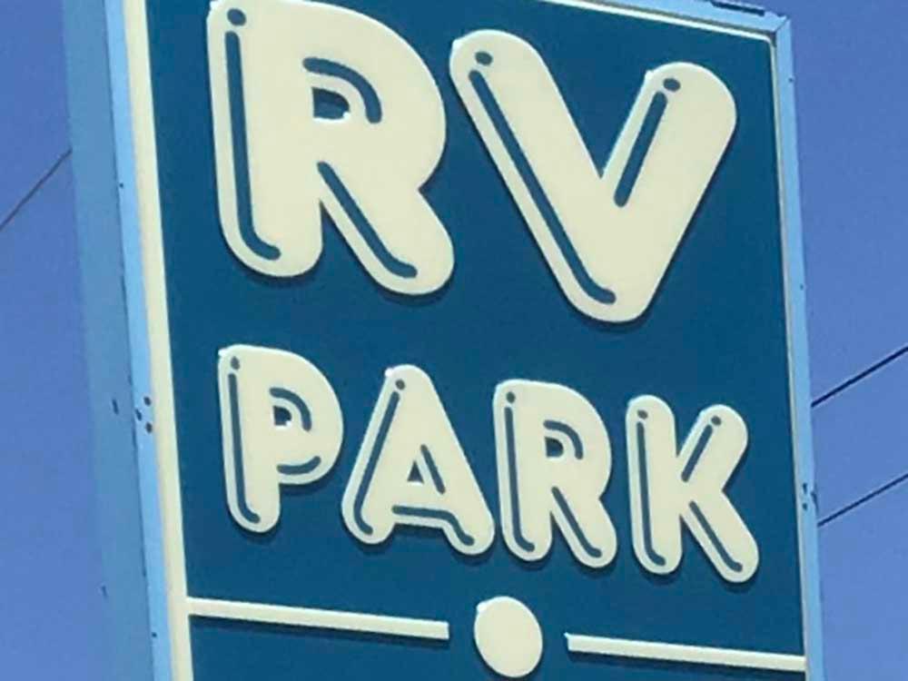 Sign at entrance of park at BEACON RV PARK