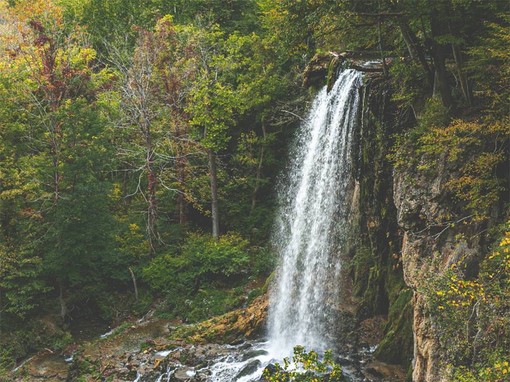 Waterfall at Buckhorne Country Store and Campground