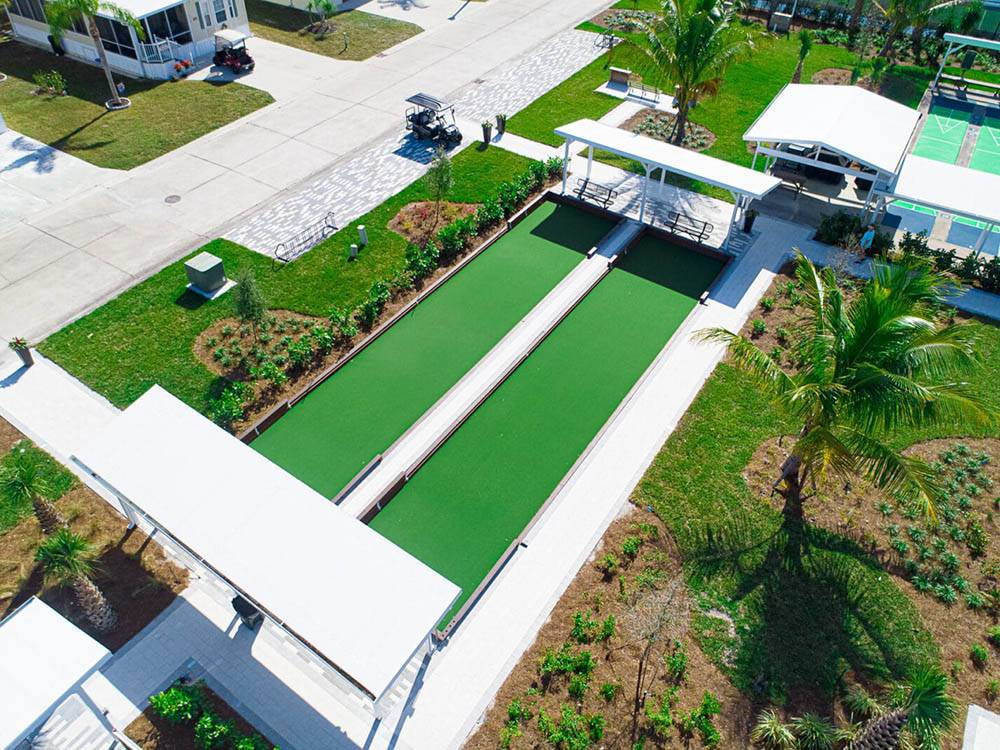 Aerial view of outdoor games