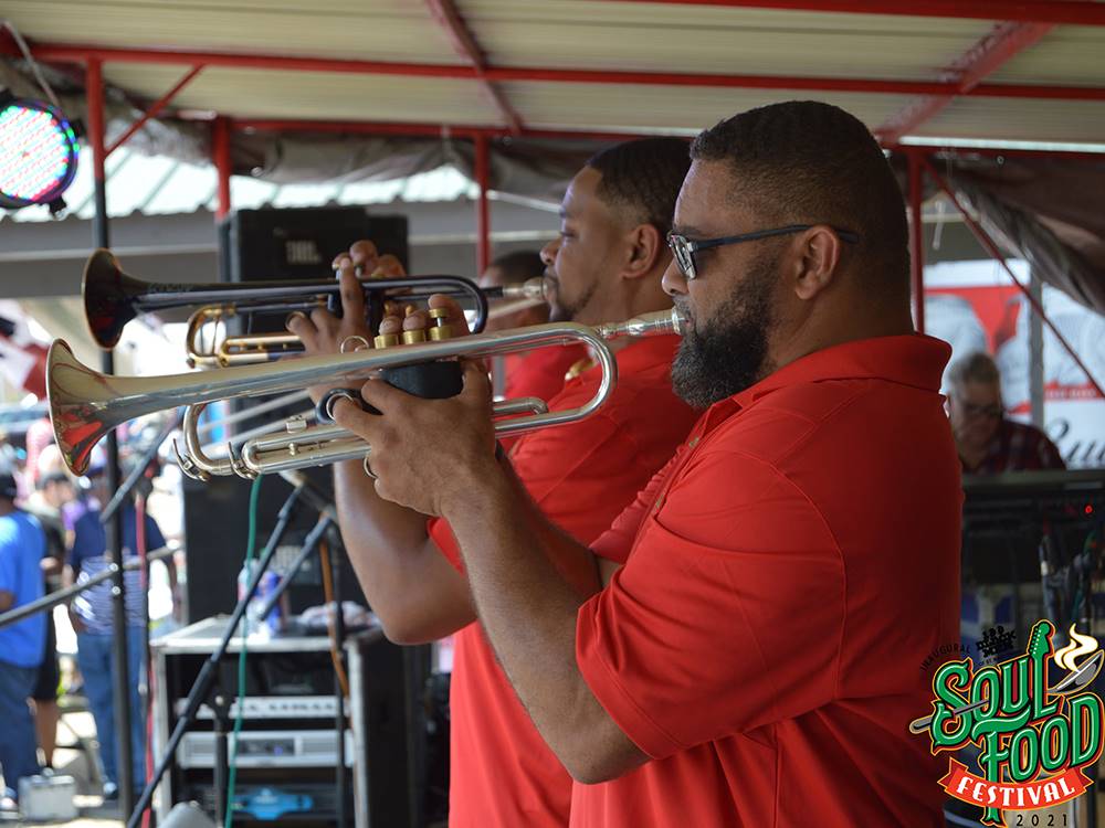 Trumpet players at the Soul Food Festival at CAJUN COAST VISITORS & CONVENTION BUREAU