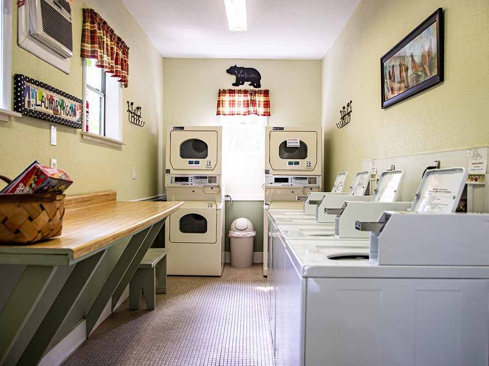 Inside of the clean laundry room at BIG MEADOW FAMILY CAMPGROUND